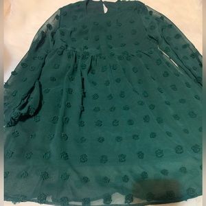 Girls dark green dress - Smoke free pet free home - size 8-9Y